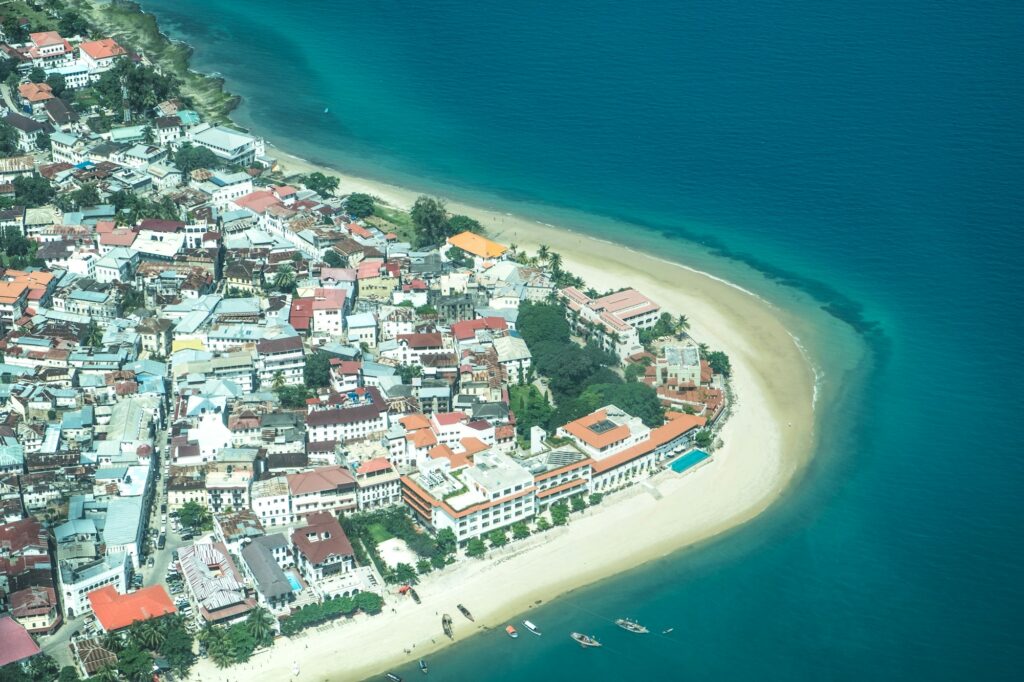 Aerial view of Stone Town, Zanzibar